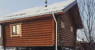 Баня из оцилиндрованного бревна под ключ в Видном - от 134550 рублей